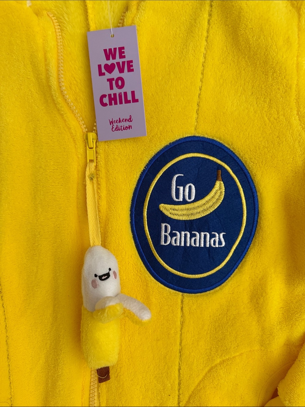 NWT - S - WEEKEND Edition -Yellow Banana Hooded Onesie Jumpsuit - Picture 3 of 11